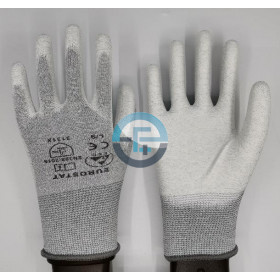 ESD grey Gloves fingers and palm PU coated