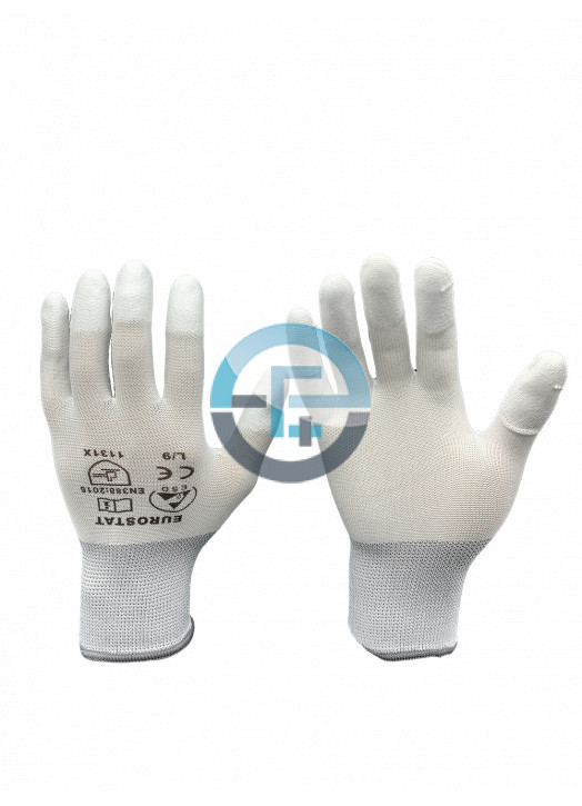 copy of ESD Dissipative Nylon Light Gloves Fingers and Palm Pu Coated / Whitecopy of Esd Dissipative Nylon Light Gloves Fingers 