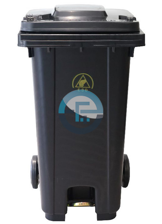 ESD Conductive PP Waste Container 120/240L Galvanised Steel Pedal – Eurostat
