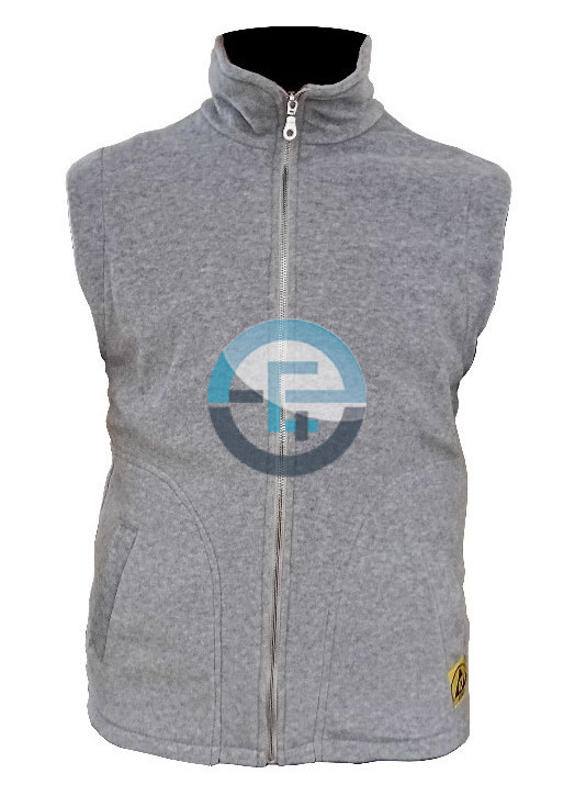 Ärmellose ESD-Fleeceweste, 97 % Polyester / 3 % Carbonfaser – Eurostat