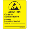 ESD-Etiketten gelb/schwarz, 51 × 60 mm, permanent klebend, 500 Stück/Rolle – Eurostat