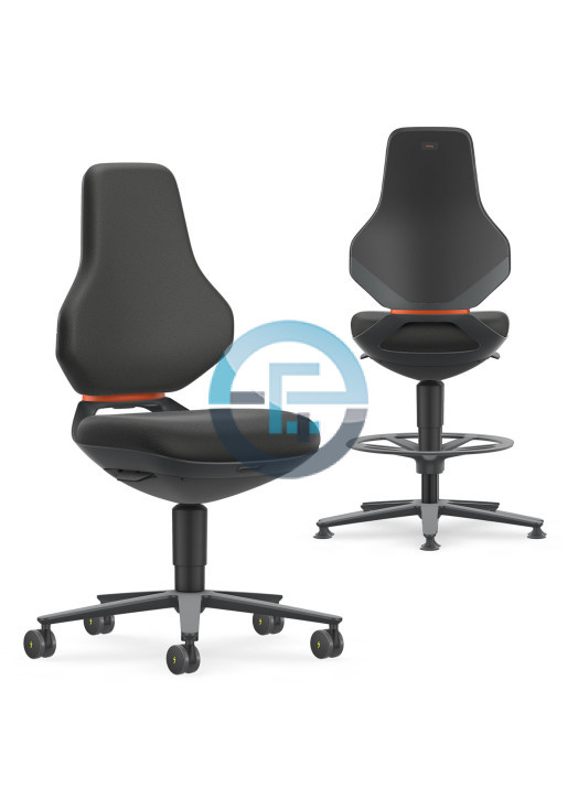Chaise ESD Texon cuir noir dossier 570 mm haute technologie – Eurostat
