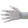 ESD Dissipative Nylon Light Gloves Finger Tips PU Coated / Gray
