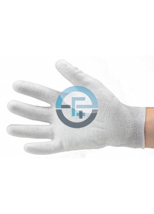 ESD Dissipative Nylon Light Gloves fingers and palm PU coated / grey
